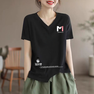 韩版 限时清仓 T恤夏季 花型颜色可选纯棉短袖 V领显瘦休闲上衣 多款