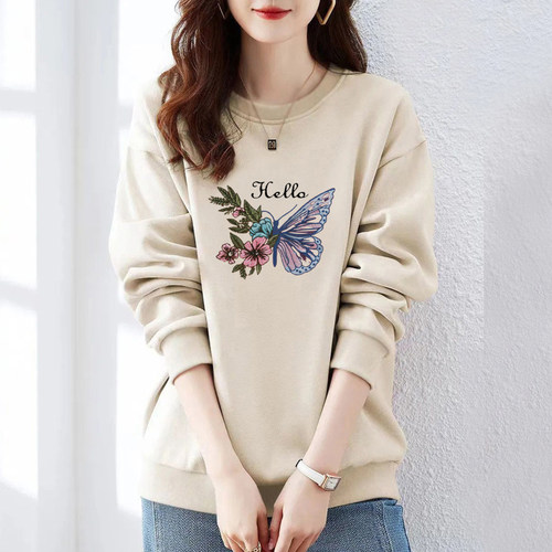 纯棉气质长袖时尚卫衣女秋冬