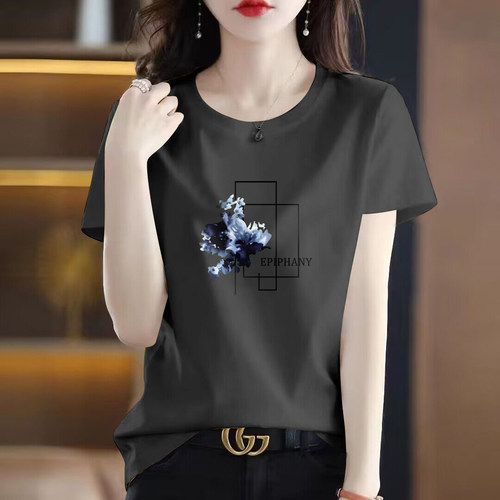 100%纯棉时尚t恤女洋气上衣