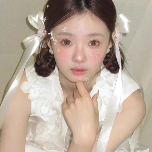 白色蝴蝶结发夹立体侧耳对夹飘带可爱甜美少女双马尾头饰新娘发饰