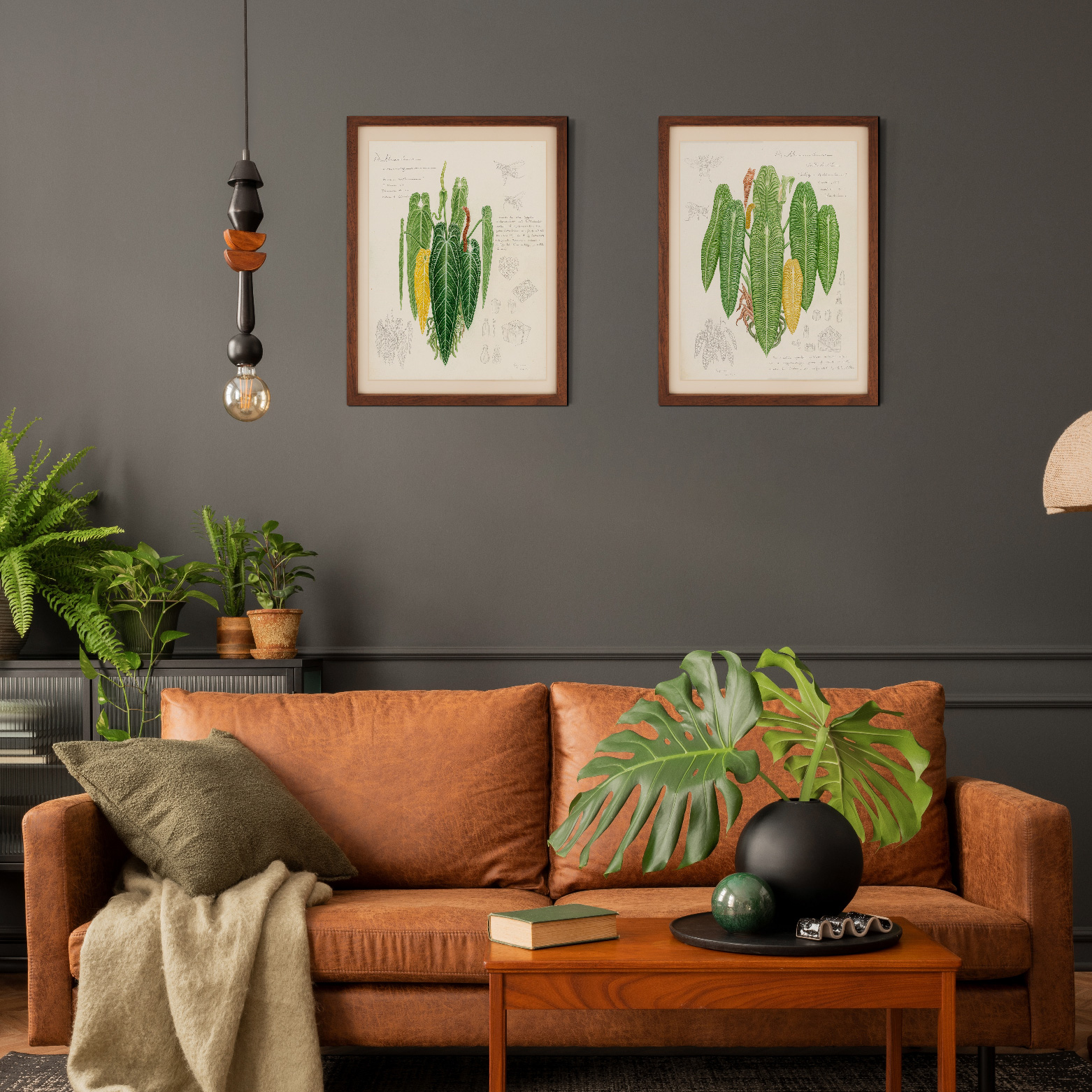 植物装饰画手绘水彩家居软装