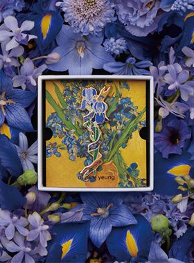 daparo梵高的鸢尾花胸花胸针女男设计师原创生日礼物节日送朋友