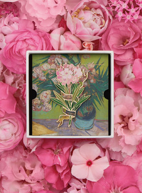 daparo梵高的夹竹桃原创胸花胸针女款男节日礼物春季穿搭配大衣