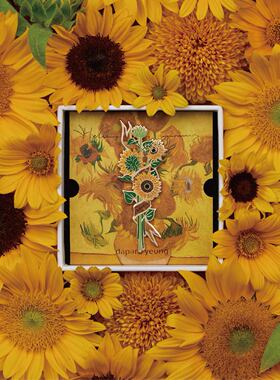 daparo梵高的向日葵胸花胸针女款男设计感精致节日礼物送朋友徽章