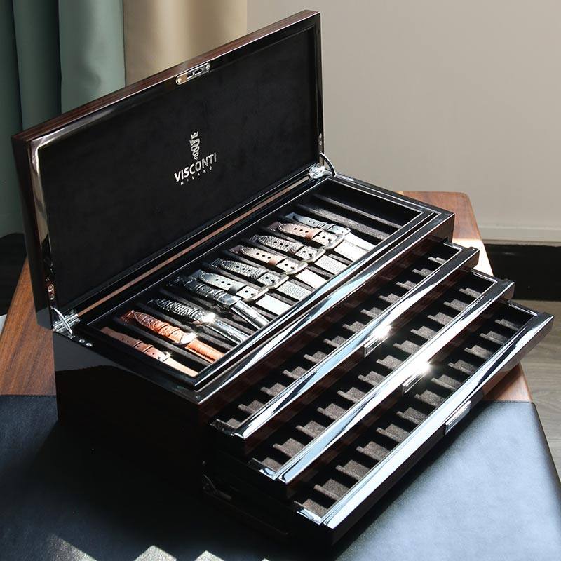 高光黑檀木皮表带收纳整理盒专柜柜台专用男女腕表表带陈列展示盒,饰品/流行首饰/时尚饰品新,首饰盒,淘宝优惠券,粉丝福利购,淘宝优惠卷