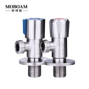 304不锈钢三角阀 全铜冷热水角阀热水器 加厚加长一进二出止水阀