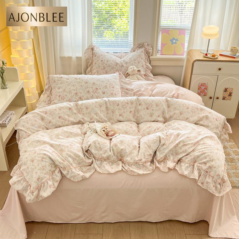 A类韩系花边床上四件套纯棉全棉2025新款床单被套宿舍床品三件套4