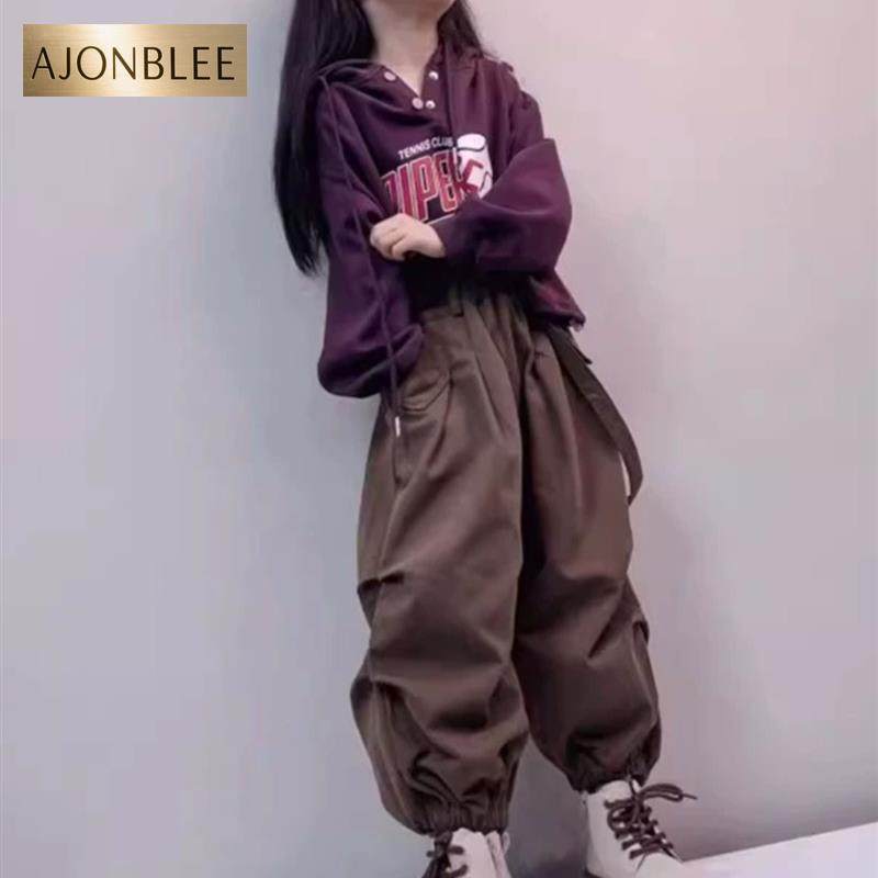 女童春秋季套装韩式童装女童设计运动衫中大号童装西式工装裤两件