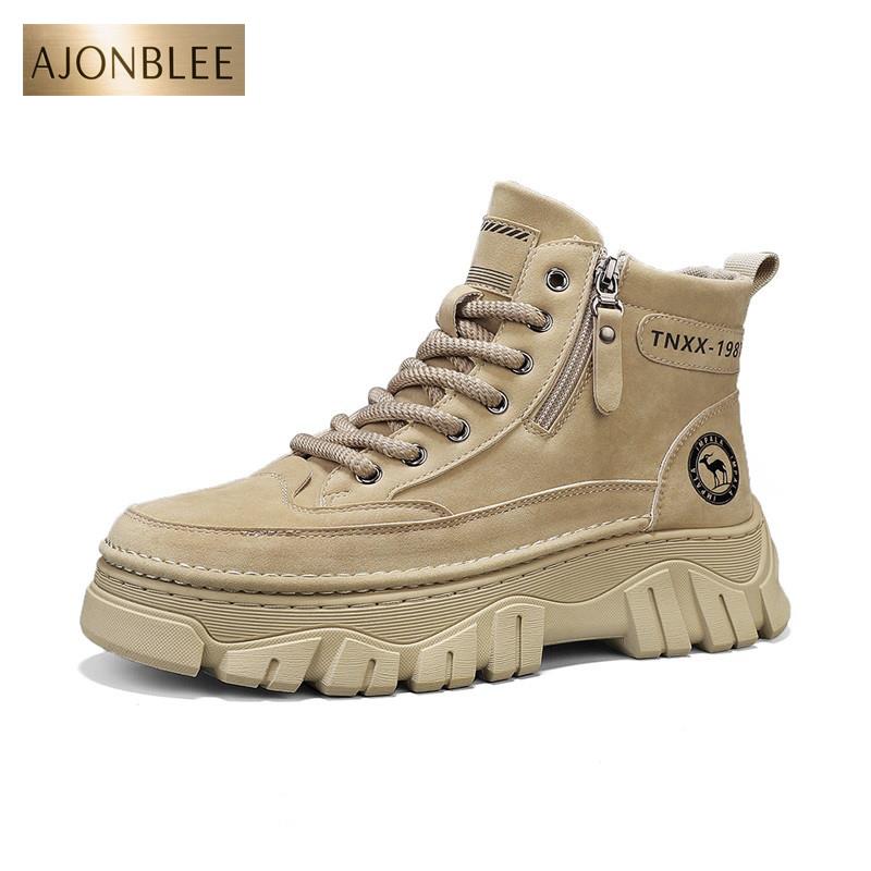 增高鞋男12cm夏季防臭马丁靴隐形内增高6cm8cm10cm高帮休闲运动鞋