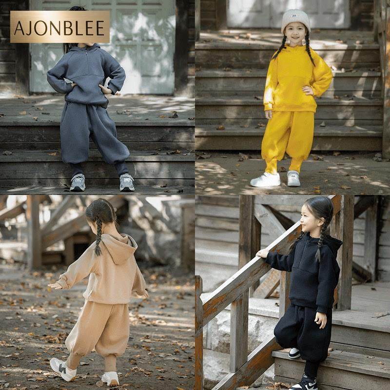 采购产品女孩的天鹅绒套装新街秋冬服装儿童的婴儿的连帽运动衫两