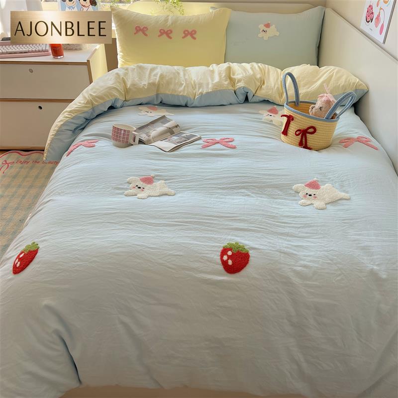 A类床上用品四件套纯棉全棉2025新款床单被套床笠学生宿舍三件套4