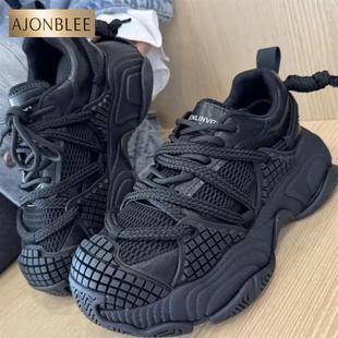 老爹鞋 厚底炸街百搭设计感小众运动鞋 女超火爆款 新款 2025春季 时尚