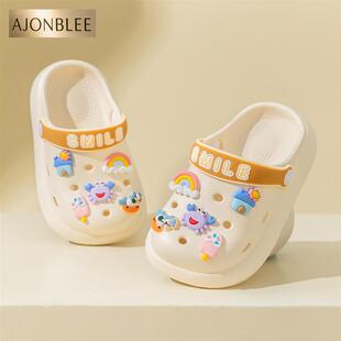 新款EVA洞洞鞋女童防滑室内男童包头两穿卡通凉拖鞋儿童凉拖鞋