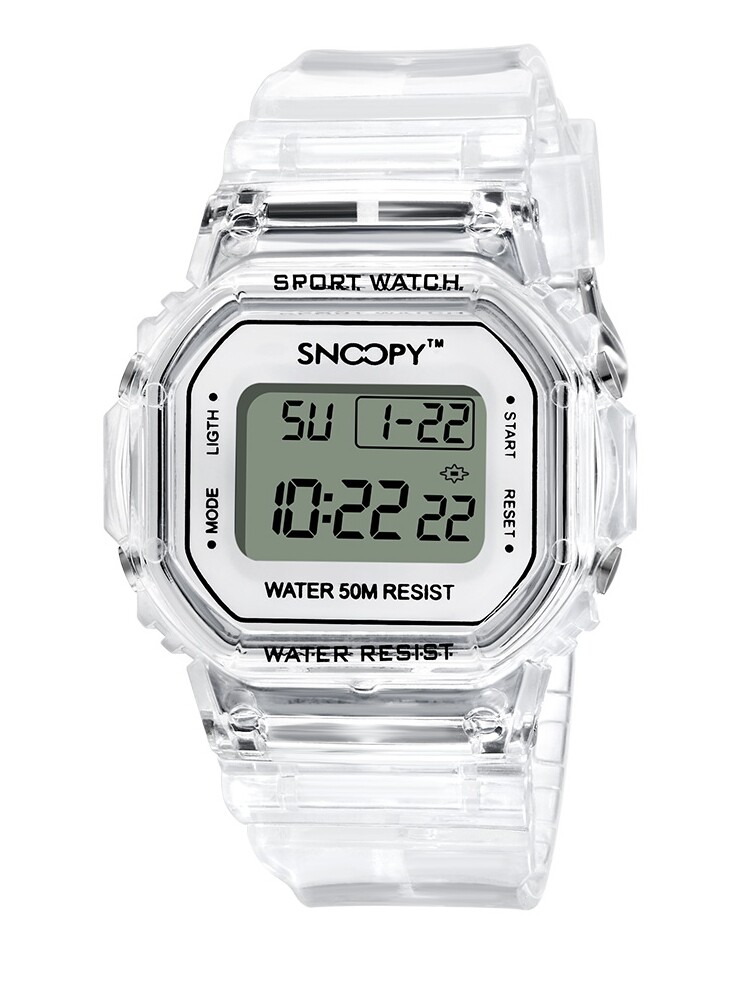 史努比高颜值ins新款初高中学生男运动简约电子防水透明少女手表
