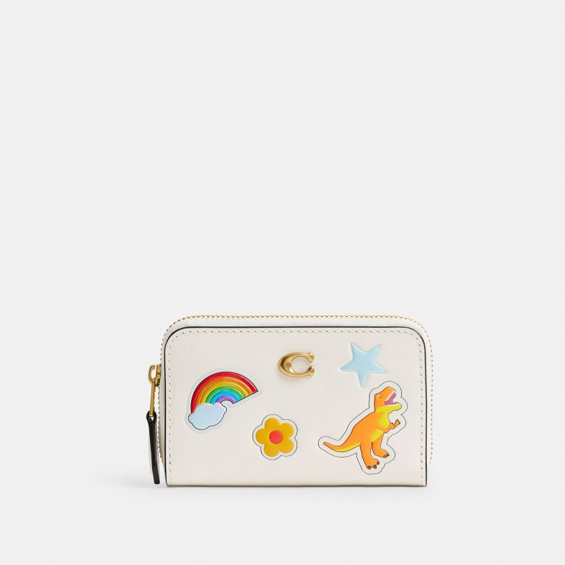 香港代购 coach蔻驰新品 贴纸印花ESSENTIAL小号环绕式拉链卡包