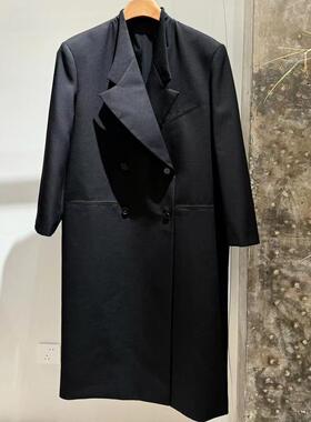 新品丝毛西装外套中长款阔版上衣双排扣时尚精品大爱品质通勤美