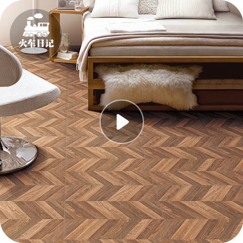 全瓷鱼骨仿木地板瓷砖地砖卧室客厅复古防滑仿实木瓷砖木纹地板砖