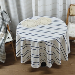 涤纶条纹大号圆桌布180cm圆台布好清洗出口微瑕包邮