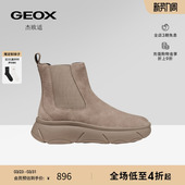 GEOX杰欧适女鞋 靴子 早春牛绒复古短靴女厚底圆头时装