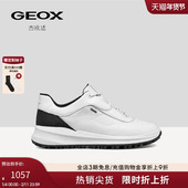 厚底增高透气运动鞋 GEOX杰欧适25年夏季 皮面运动低帮运动鞋 女