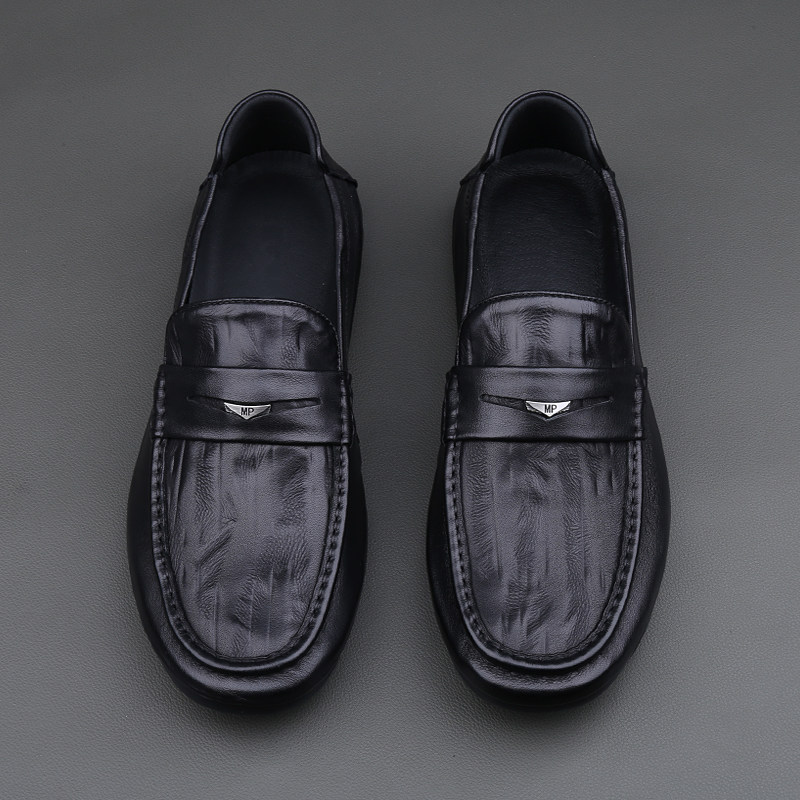 英伦风真皮乐福鞋男一脚蹬软底懒人鞋舒适春秋高端休闲皮鞋豆豆鞋,流行男鞋,乐福鞋（豆豆鞋）,淘宝优惠券,粉丝福利购,淘宝优惠卷