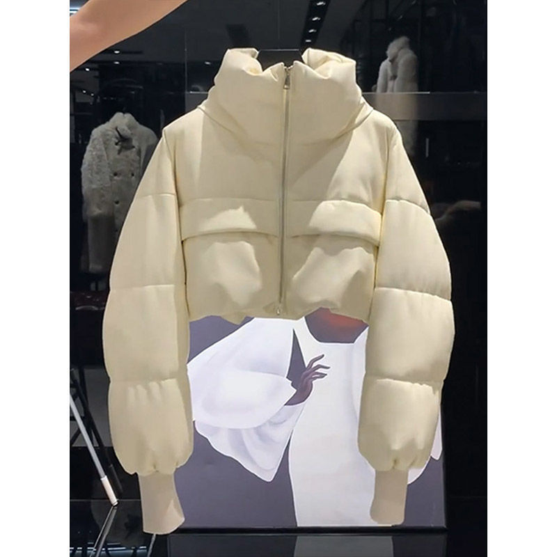 高级感超好看白色棉服女冬季2025年时尚新款小个子高端洋气面包
