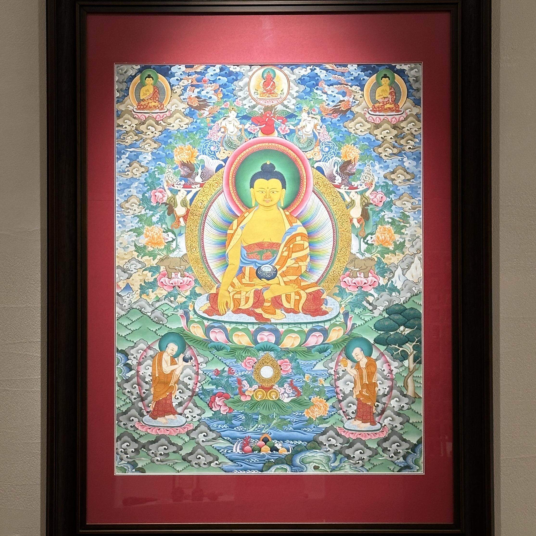 藏式佛像唐卡挂画释迦牟尼装饰画挂饰客厅书房西藏尼泊尔纯手工