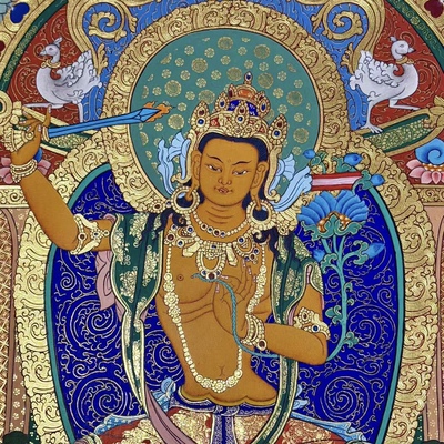 精品文殊菩萨居家好物书房办公室摆件装饰画