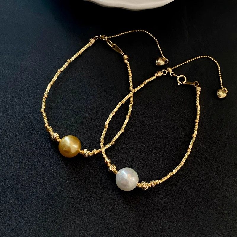 2025年新款菠萝珠路路通串珠手链女日落金色南洋轻奢小众手环潮