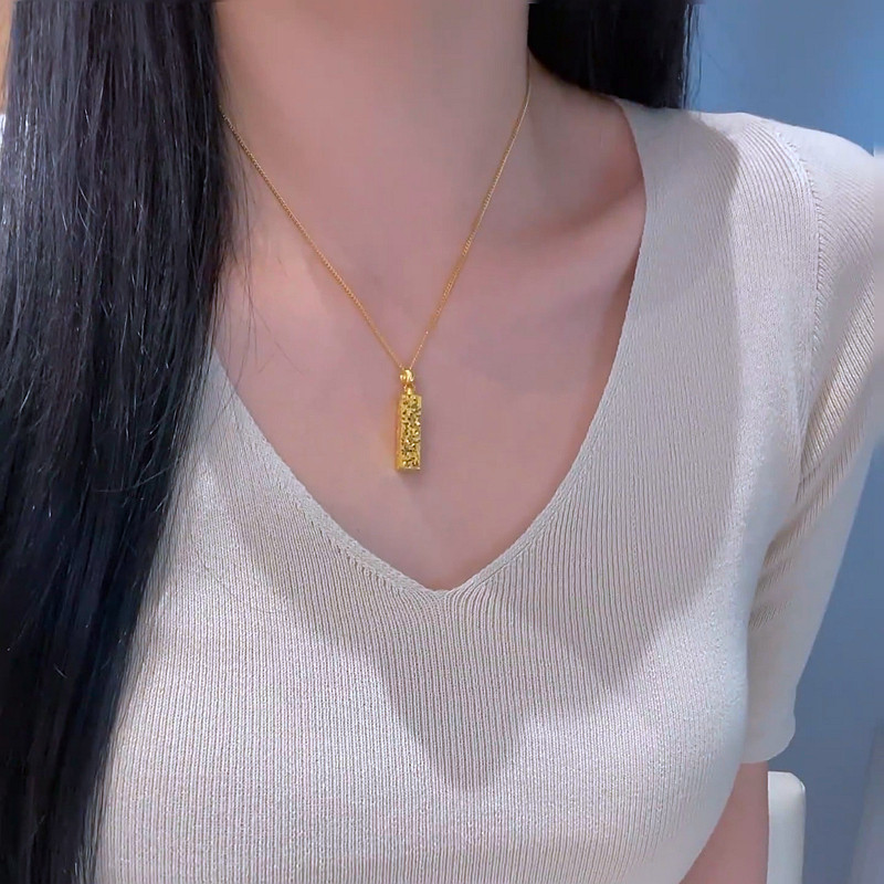 2026年新款项链碎碎冰四方来财项链小众高级感配饰毛衣链百搭女