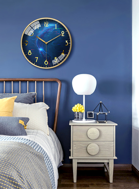 MOMEN/摩门挂钟圆形客厅家用创意北欧钟表大气现代时钟挂墙表静音