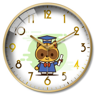 摩门可爱小熊卡通挂钟儿童房卧室静音挂表幼儿园学校教室电子钟表