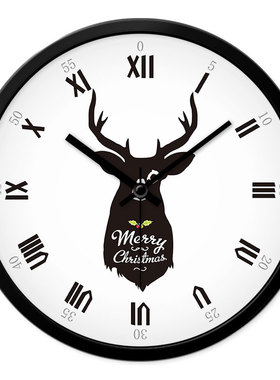 MOMEN/摩门欧式挂钟麋鹿时钟客厅创意静音机芯扫秒现代石英钟表
