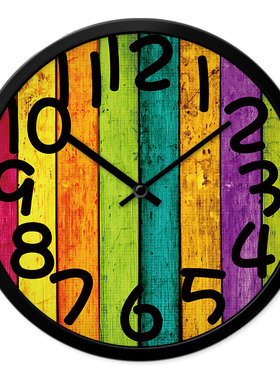 MOMEN/摩门挂钟客厅家里静音现代电子时钟石英钟表电子钟木板图案