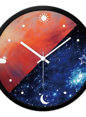 摩门挂钟客厅创意星空卧室静音现代时尚挂墙时钟石英钟表挂表圆形