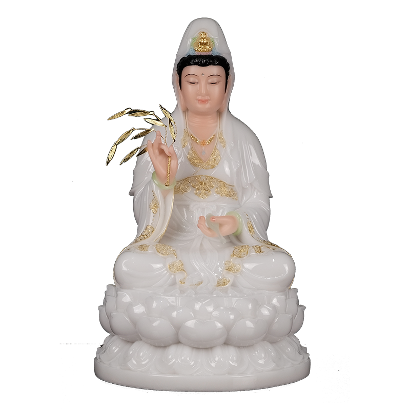 金旺来观音菩萨汉白玉佛像