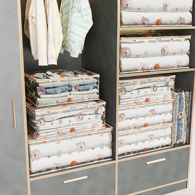 鳄鱼全透PEVA印花棉被袋衣物袋潮尘换季衣服收纳袋搬家打包袋