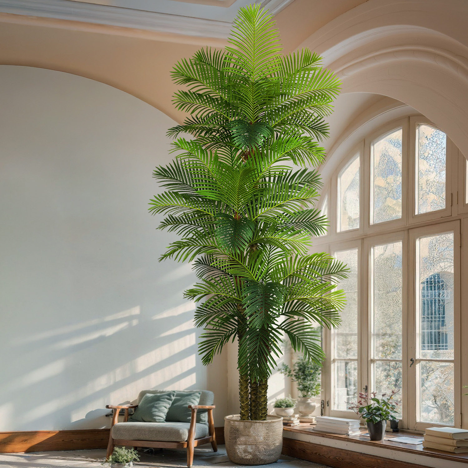 仿真椰子树假植物造景摆件室内大型绿植棕榈树盆景装饰针葵盆栽