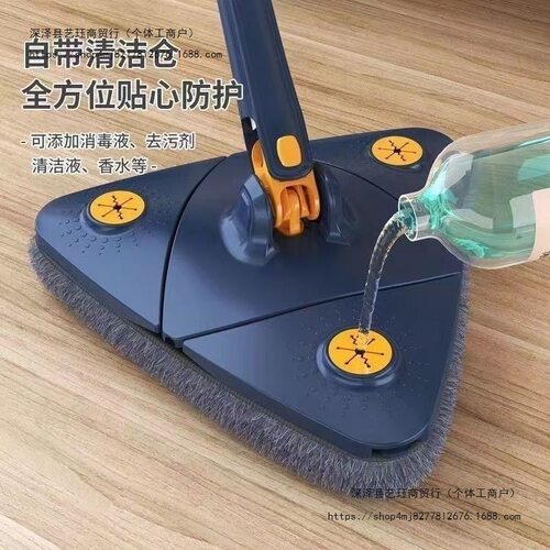 三角自动拧水拖把懒人家用拖把360墙壁天花板瓷砖清洁多功能神器