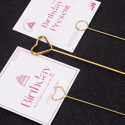 韩式花束金属花插 贺卡明信片金属卡插卡片夹花店花艺资材