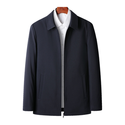 翻领活里活面爸爸装羽绒服