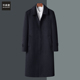 冬季 过膝加长毛呢大衣 外套羊毛呢子长款 中老年人风衣男士 爸爸冬装