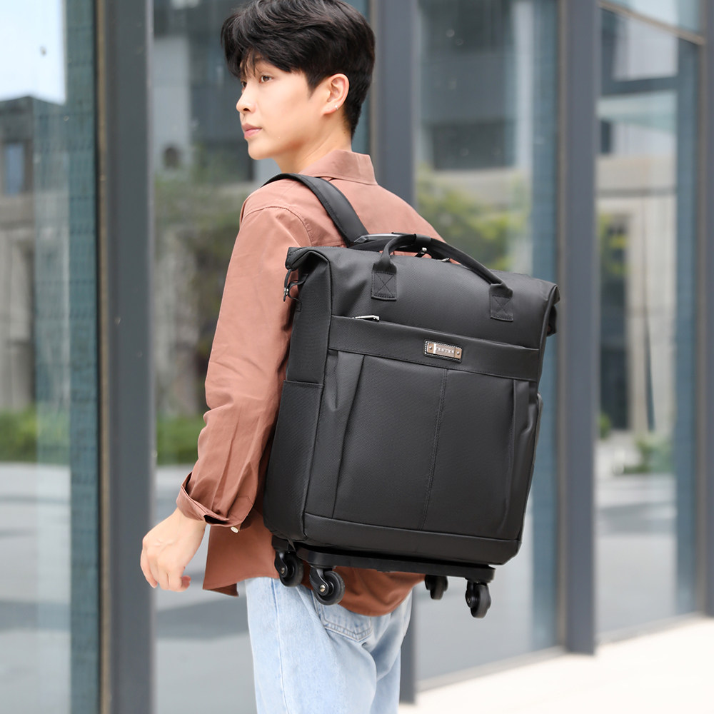 新品轻便拉杆背包可折叠防水旅行袋大容量登机拉杆包万向轮行李箱