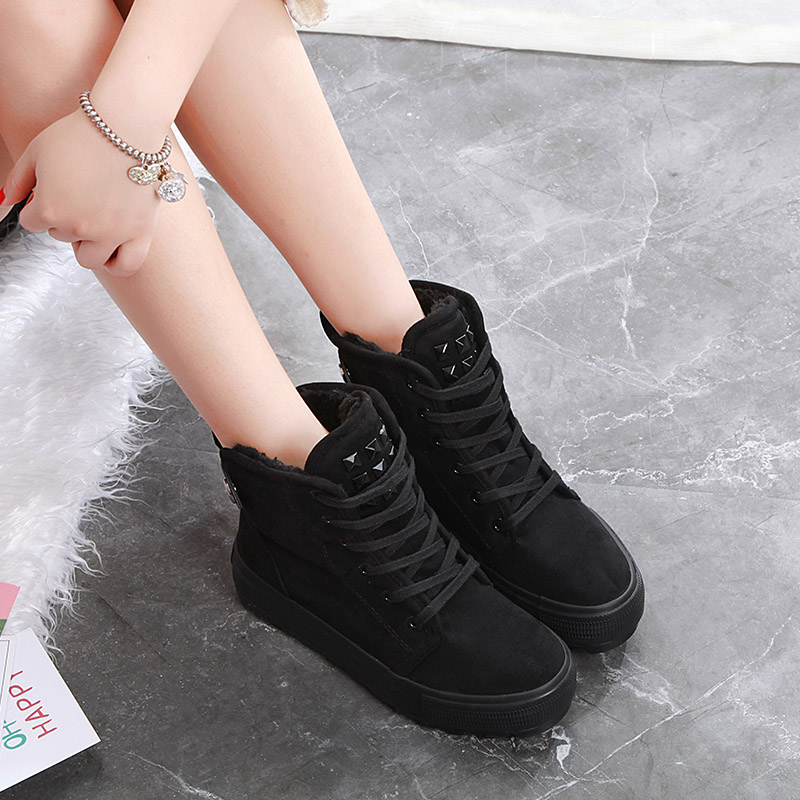 远步东北大棉雪地靴加厚加绒黑色