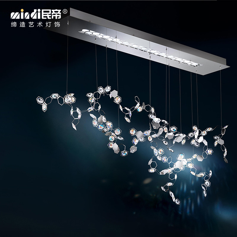 后现代腔调设计风创意不锈钢艺术灯饰设计师样板房售楼部装饰吊灯