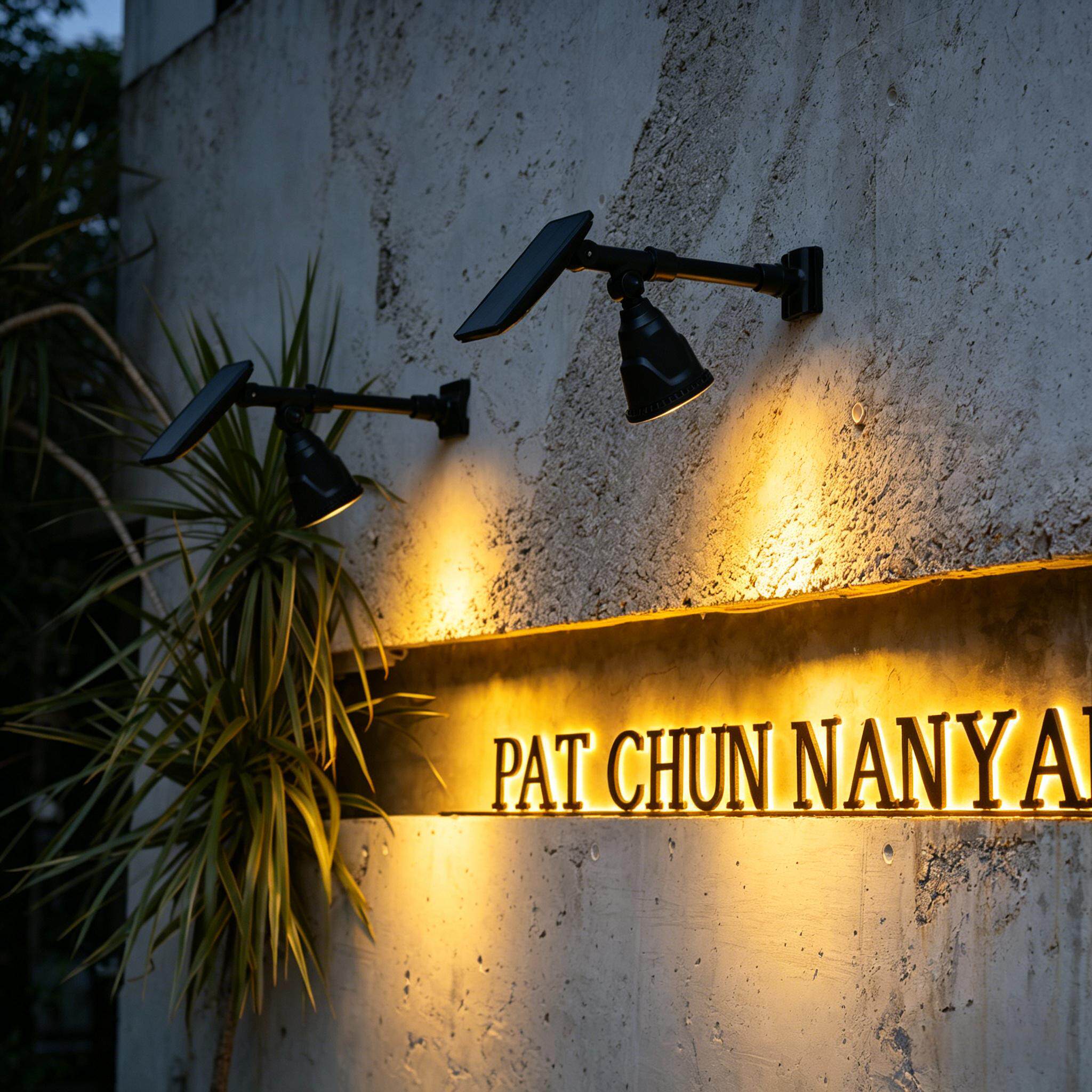 太阳能灯户外防水超亮广告灯室外照明灯牌匾LED投射灯景观投光灯