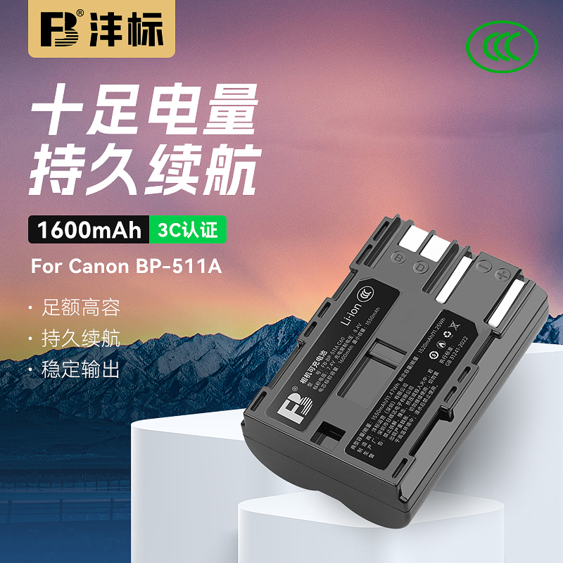 沣标适用佳能BP511A相机电池300D 5D 20D 30D 40D 50D20D 10D锂电池EOS G6 G5 G3 G2 G1 充电器BP512 522