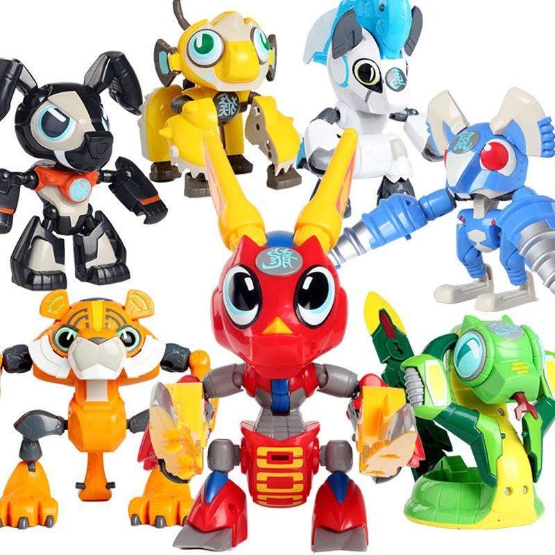 三宝钢甲小龙侠玩具十二生肖战士变形虎威威卡特狗弹弹蛇小龙虾