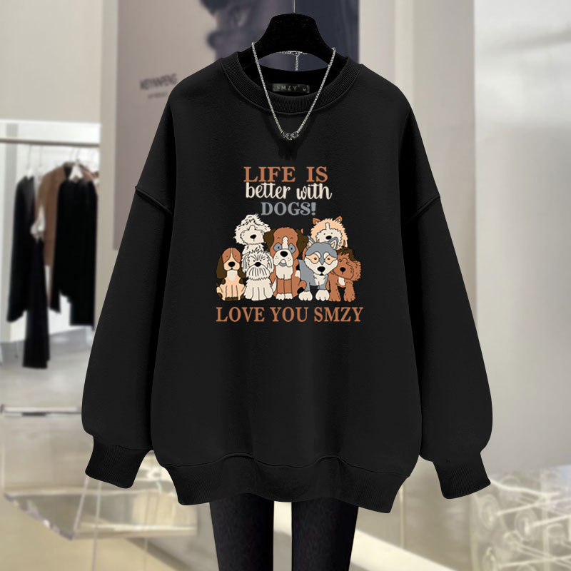 圆领宽松中长款卫衣薄款