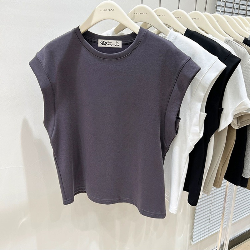 小背心减龄复古夏季纯色